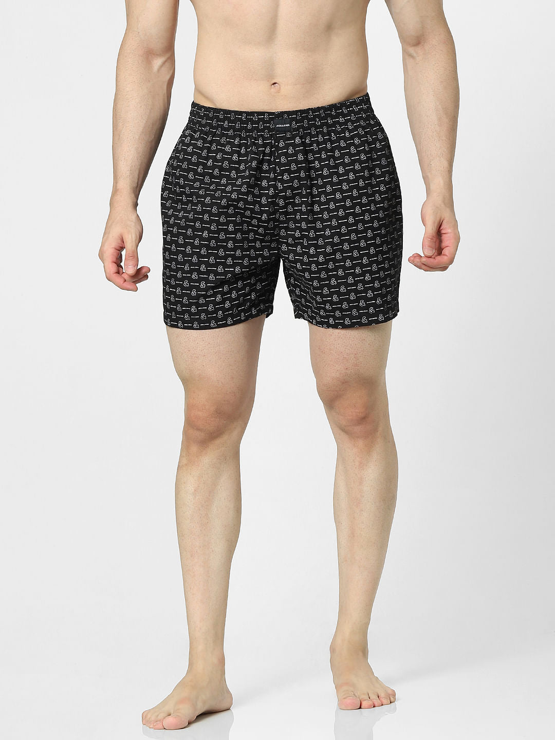 Black Logo Print Boxers