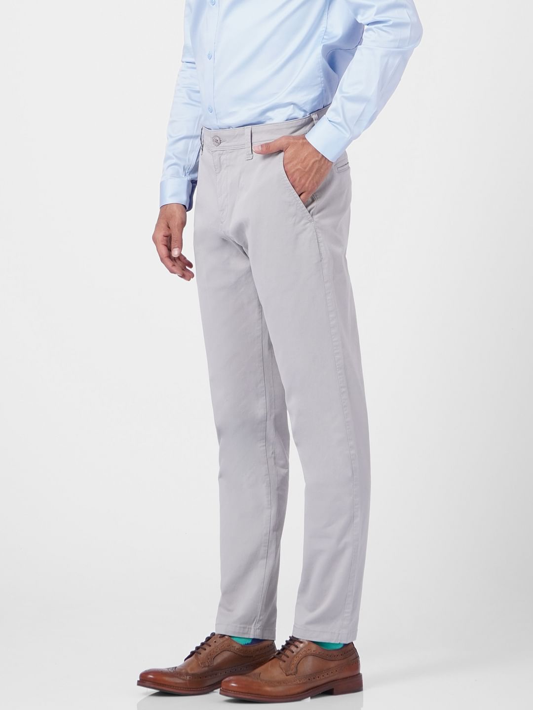Grey Low Rise Pants
