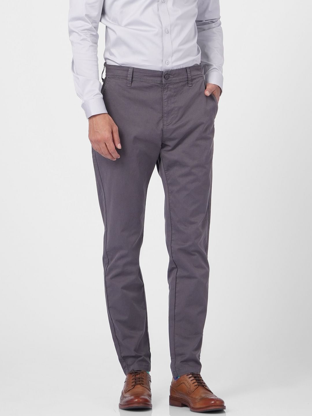 Dark Grey Low Rise Pants