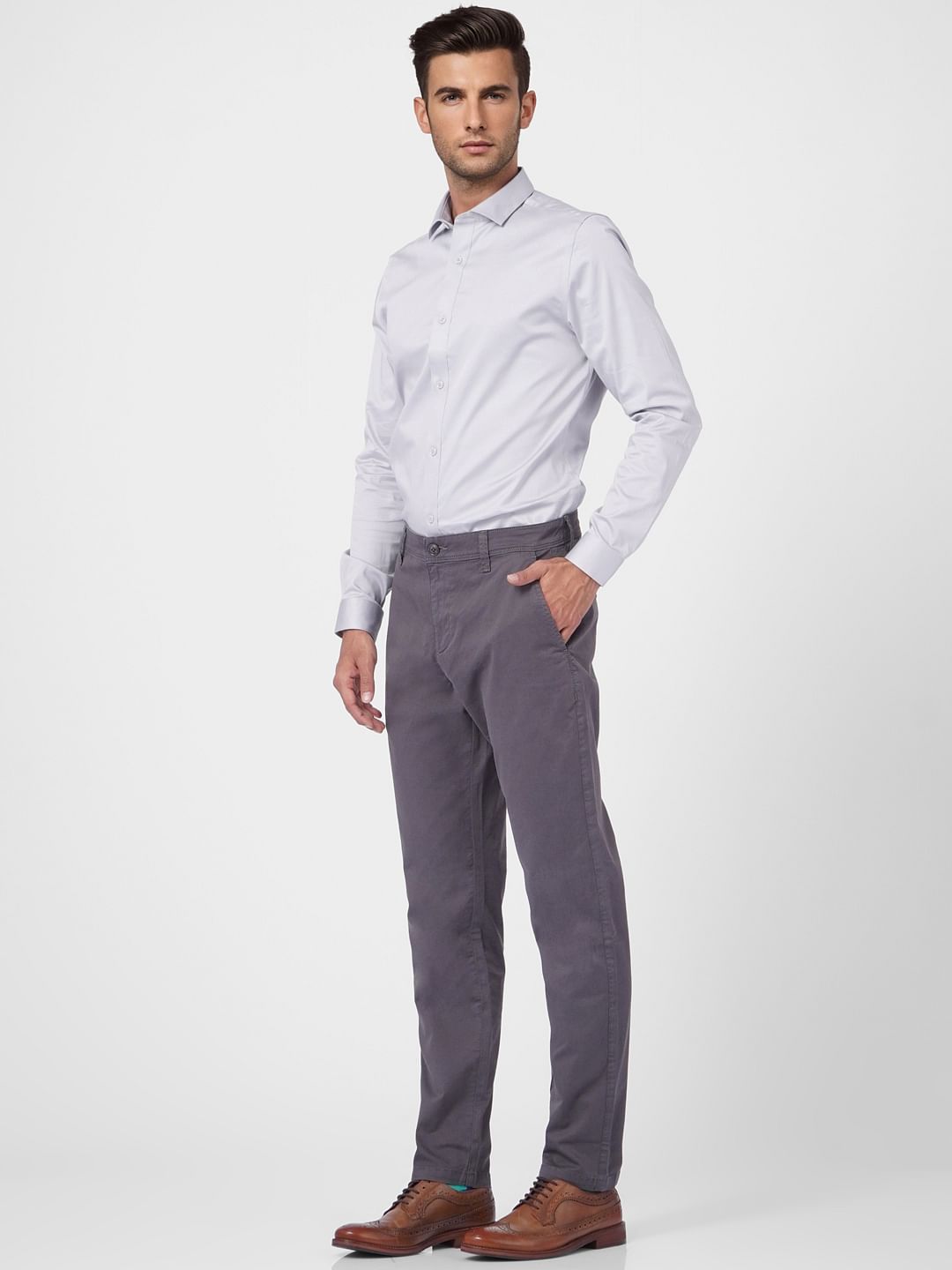 Dark Grey Low Rise Pants