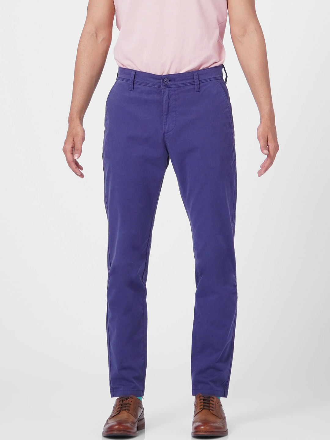 Blue Mid Rise Chinos