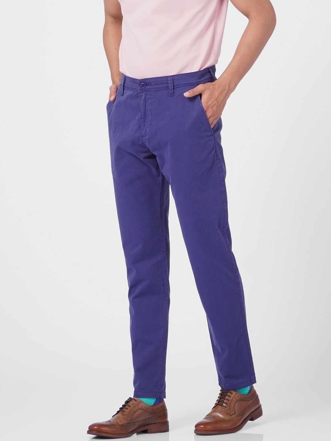 Blue Mid Rise Chinos