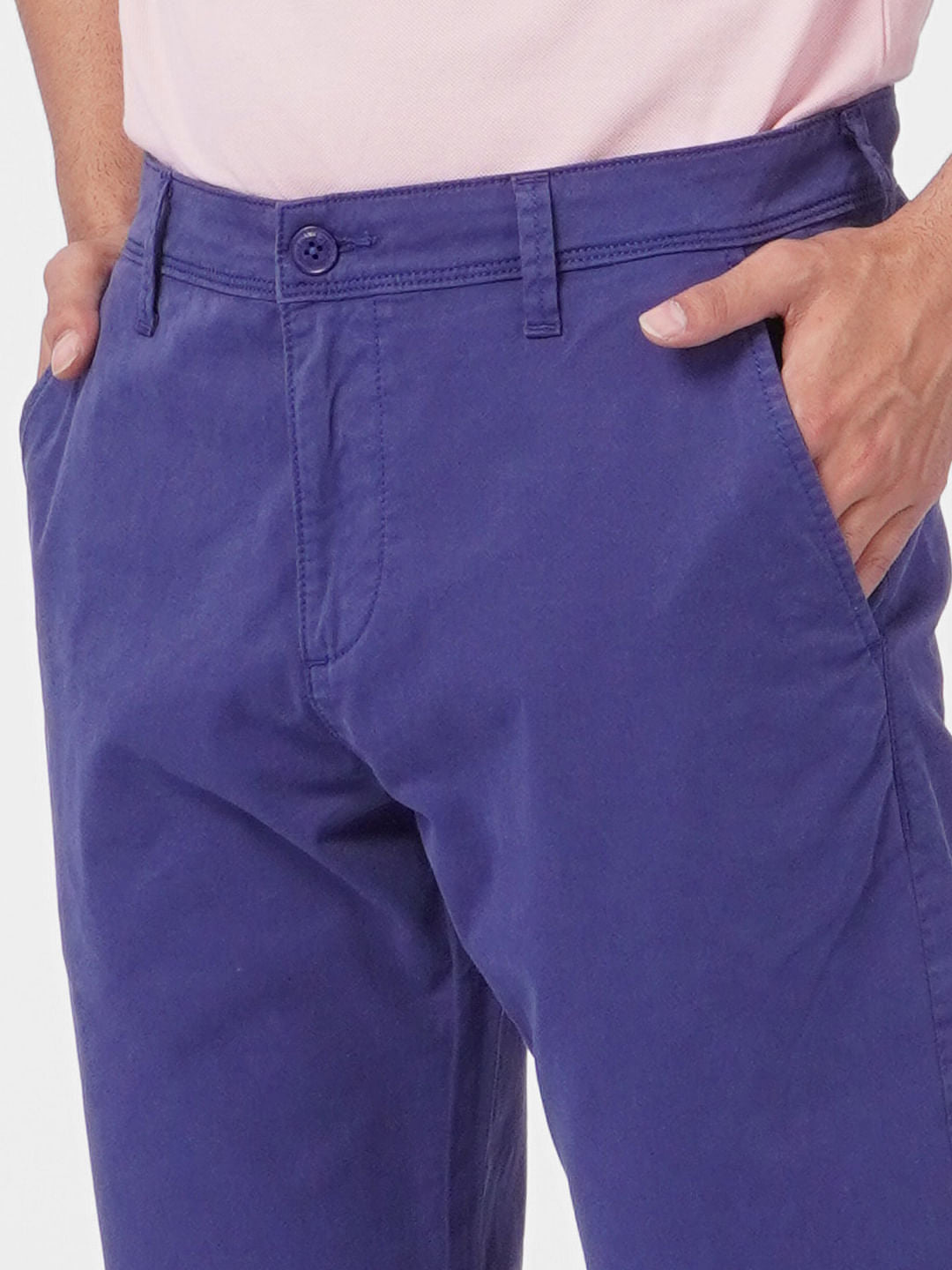 Blue Mid Rise Chinos