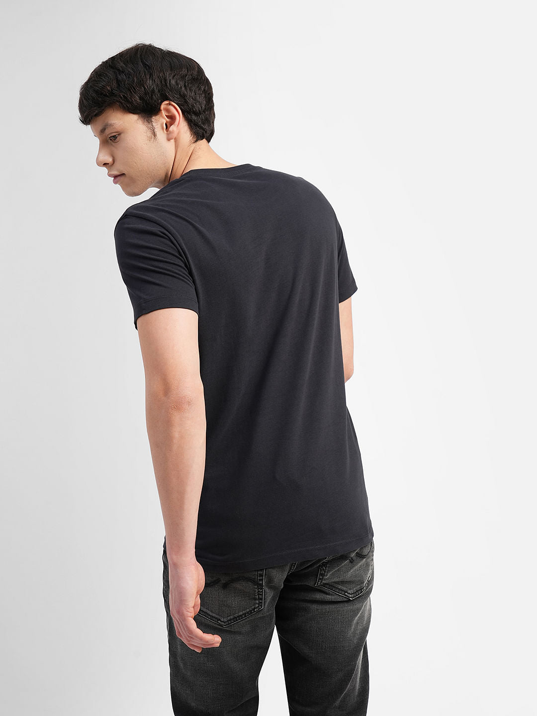 Black Logo Print Crew Neck T-shirt