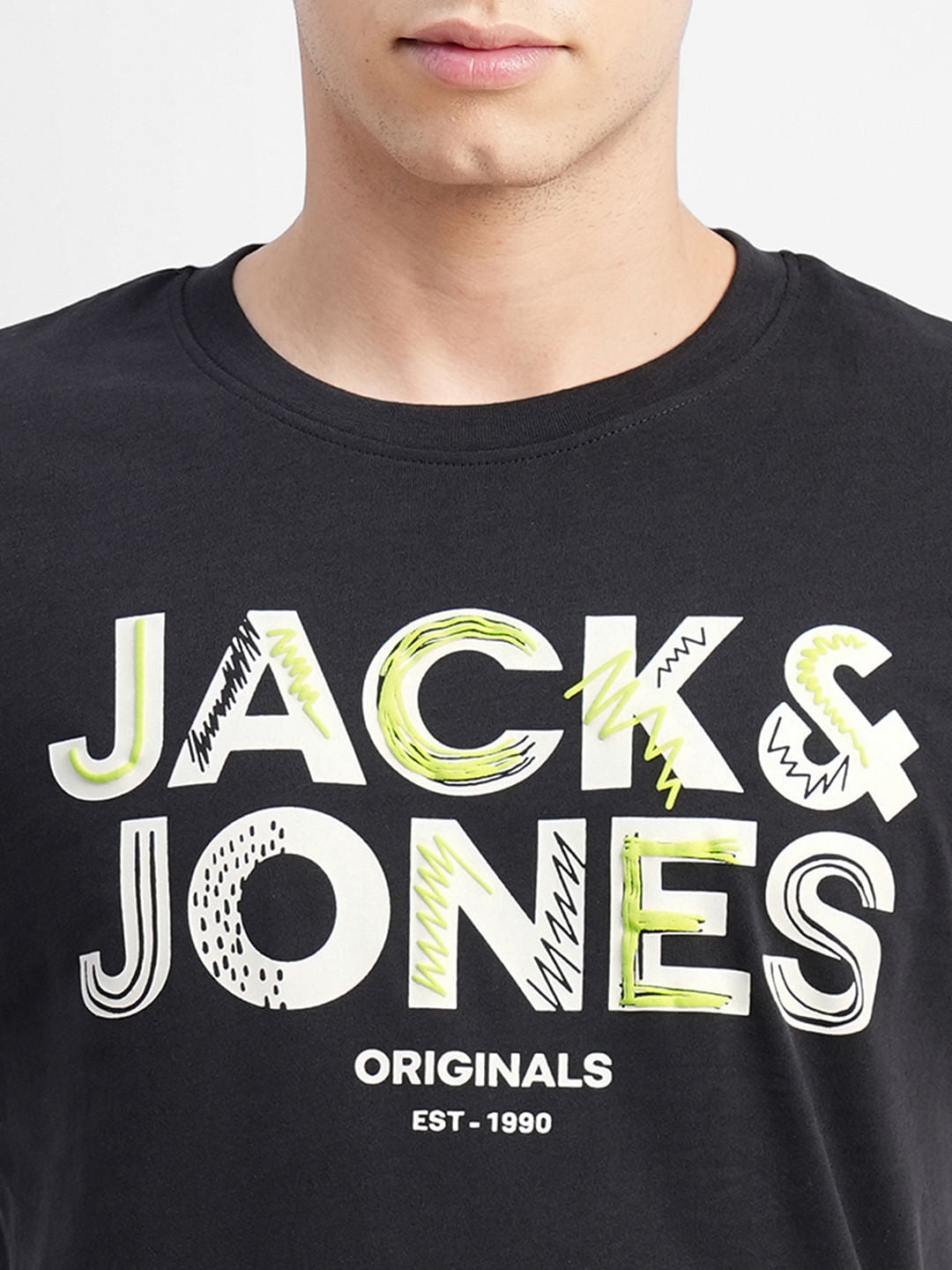 Black Logo Print Crew Neck T-shirt