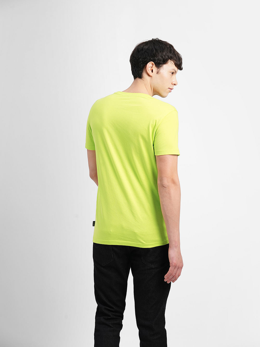 Bright Green Typographic Print Crew Neck T-shirt