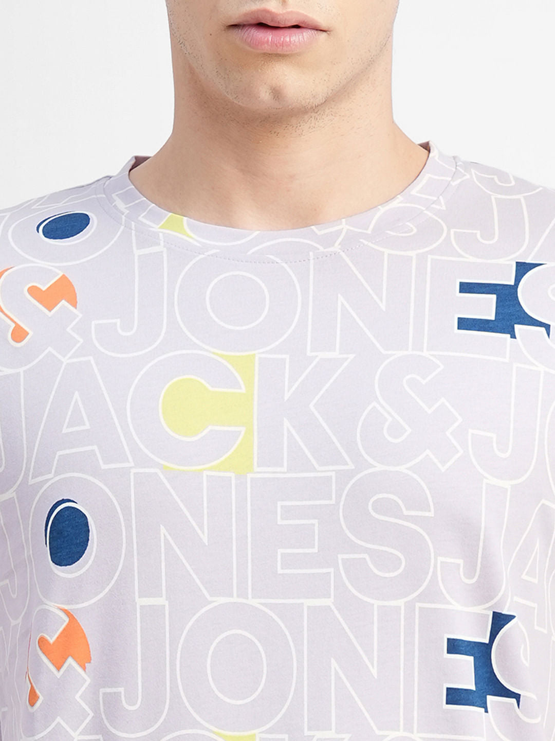 Lilac Logo Print Crew Neck T-shirt