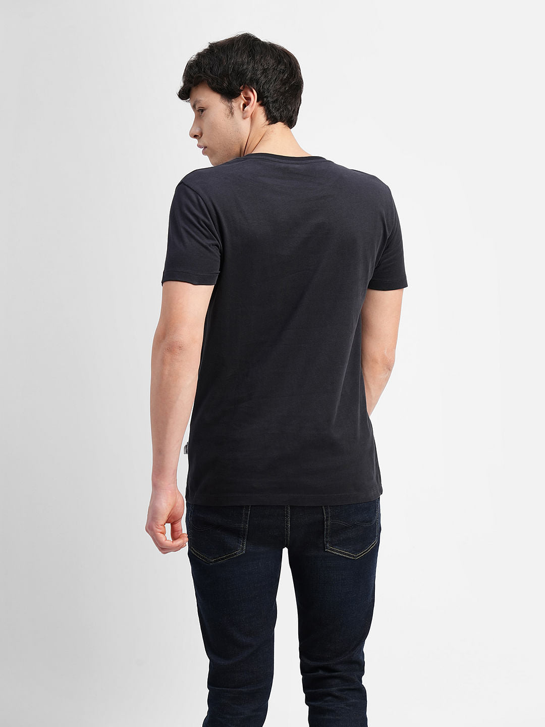 Black Logo Print Crew Neck T-shirt