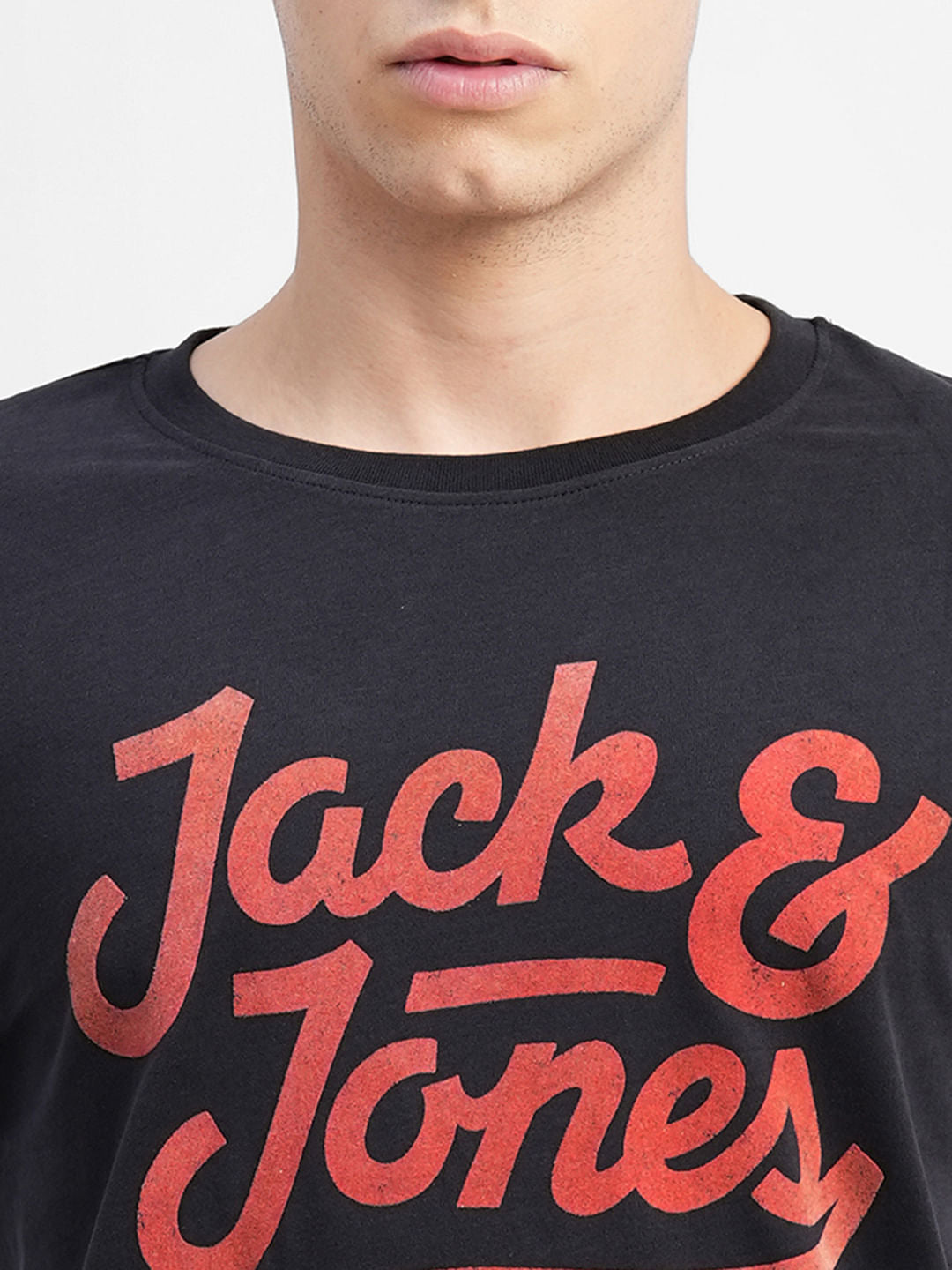 Black Logo Print Crew Neck T-shirt