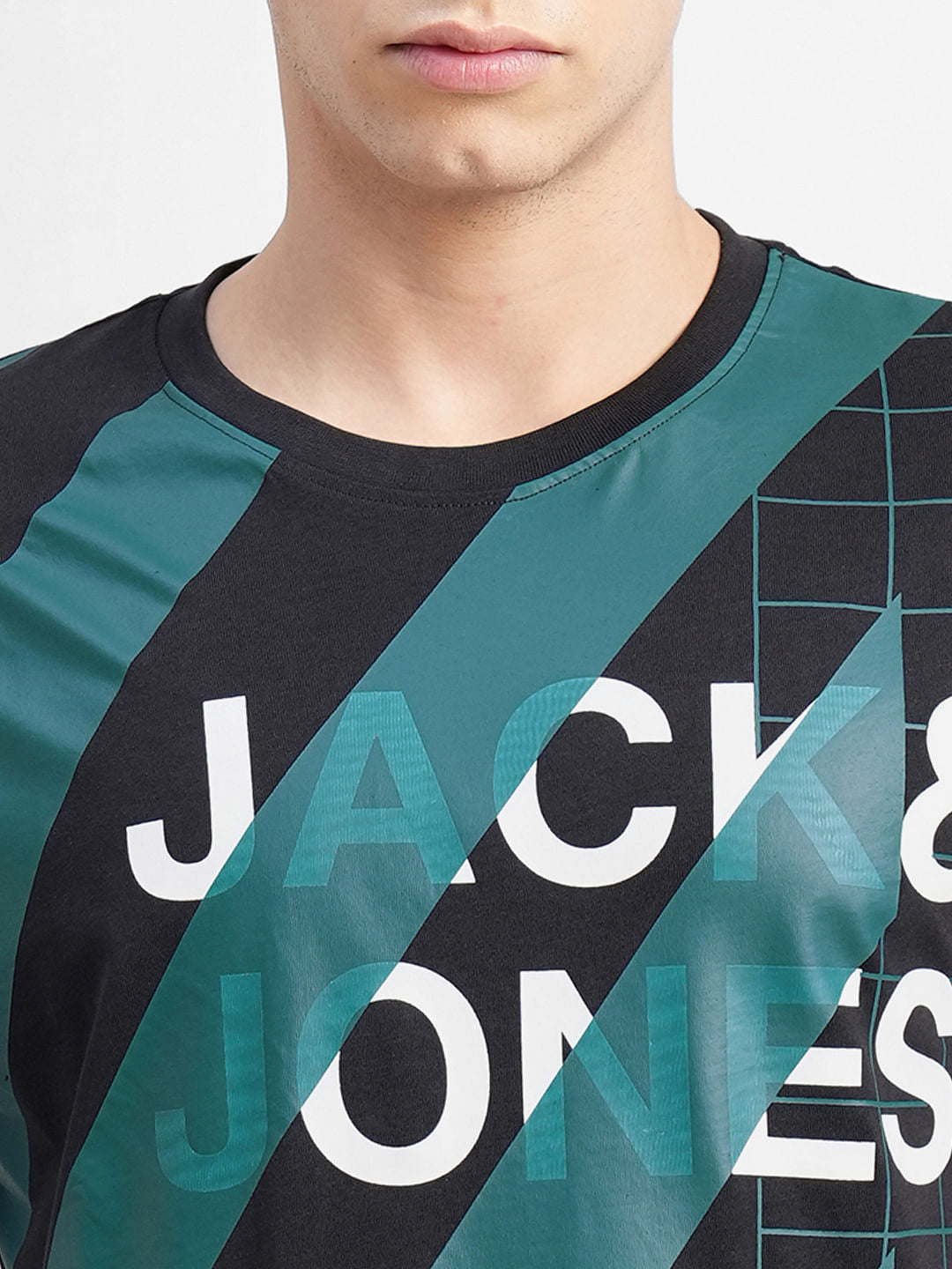 Black Typographic Logo Crew Neck T-shirt