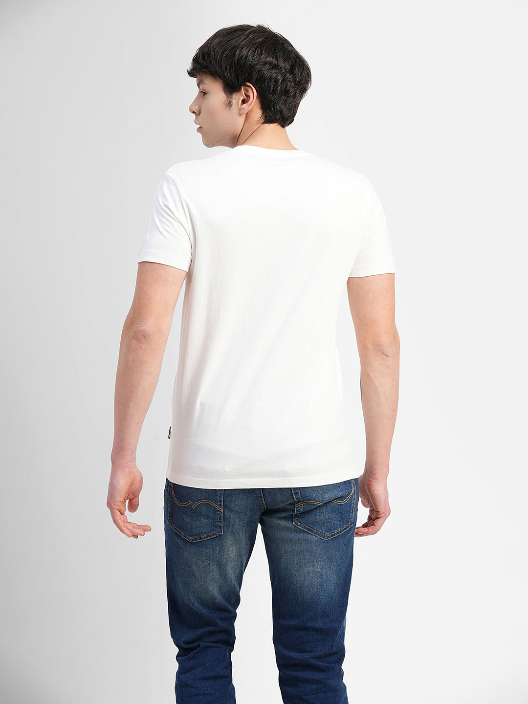 White Graphic Print Crew Neck T-shirt