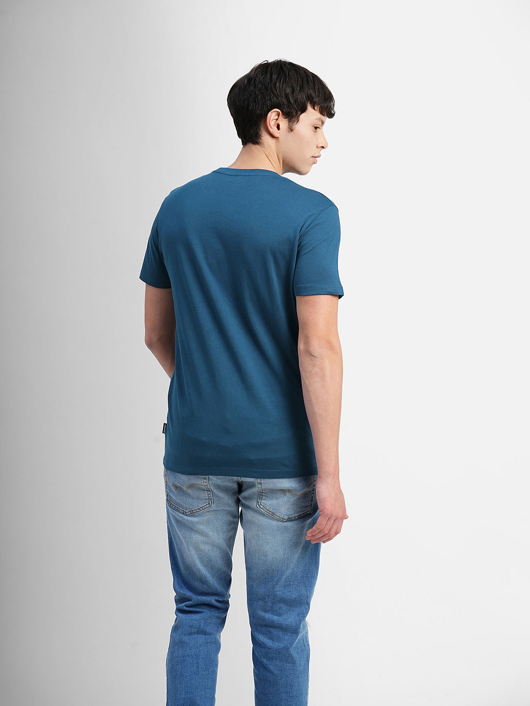 Blue Graphic Print Crew Neck T-shirt