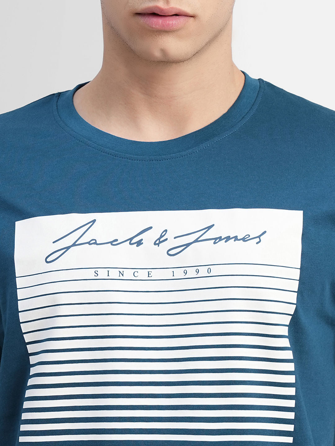 Blue Graphic Print Crew Neck T-shirt