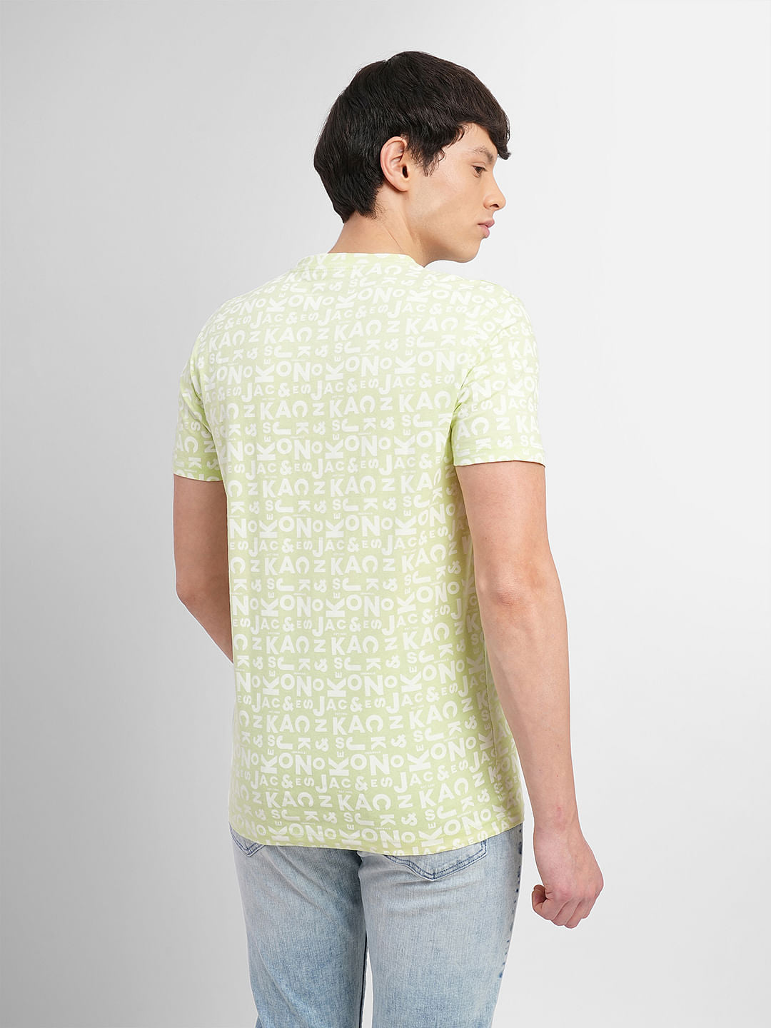 Green Letter Print Crew Neck T-shirt