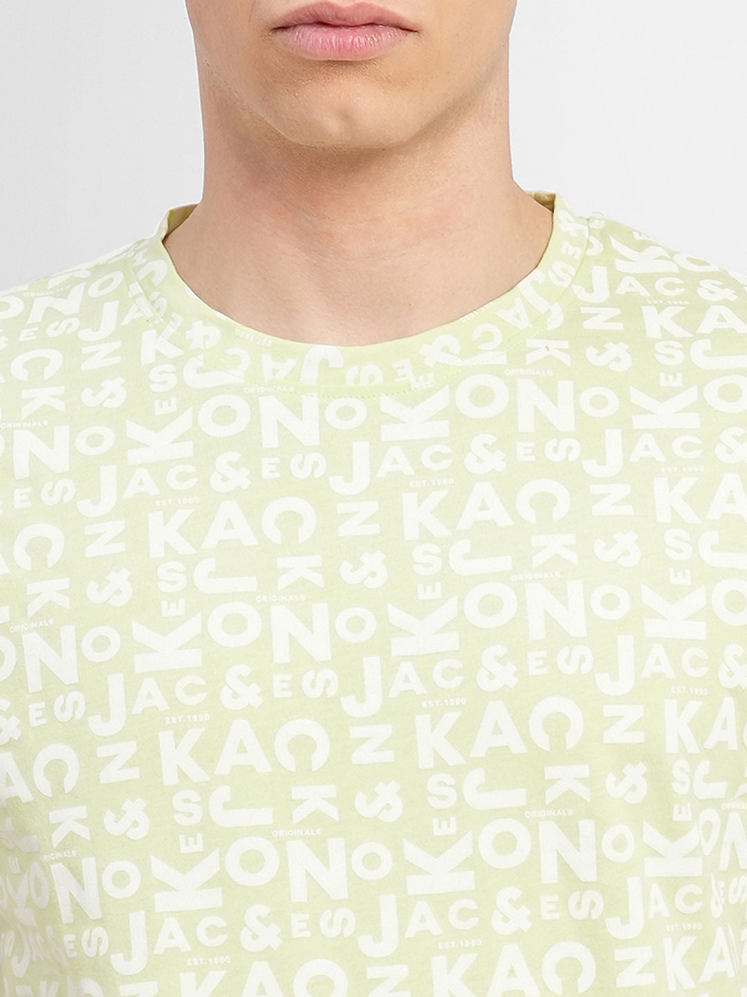 Green Letter Print Crew Neck T-shirt