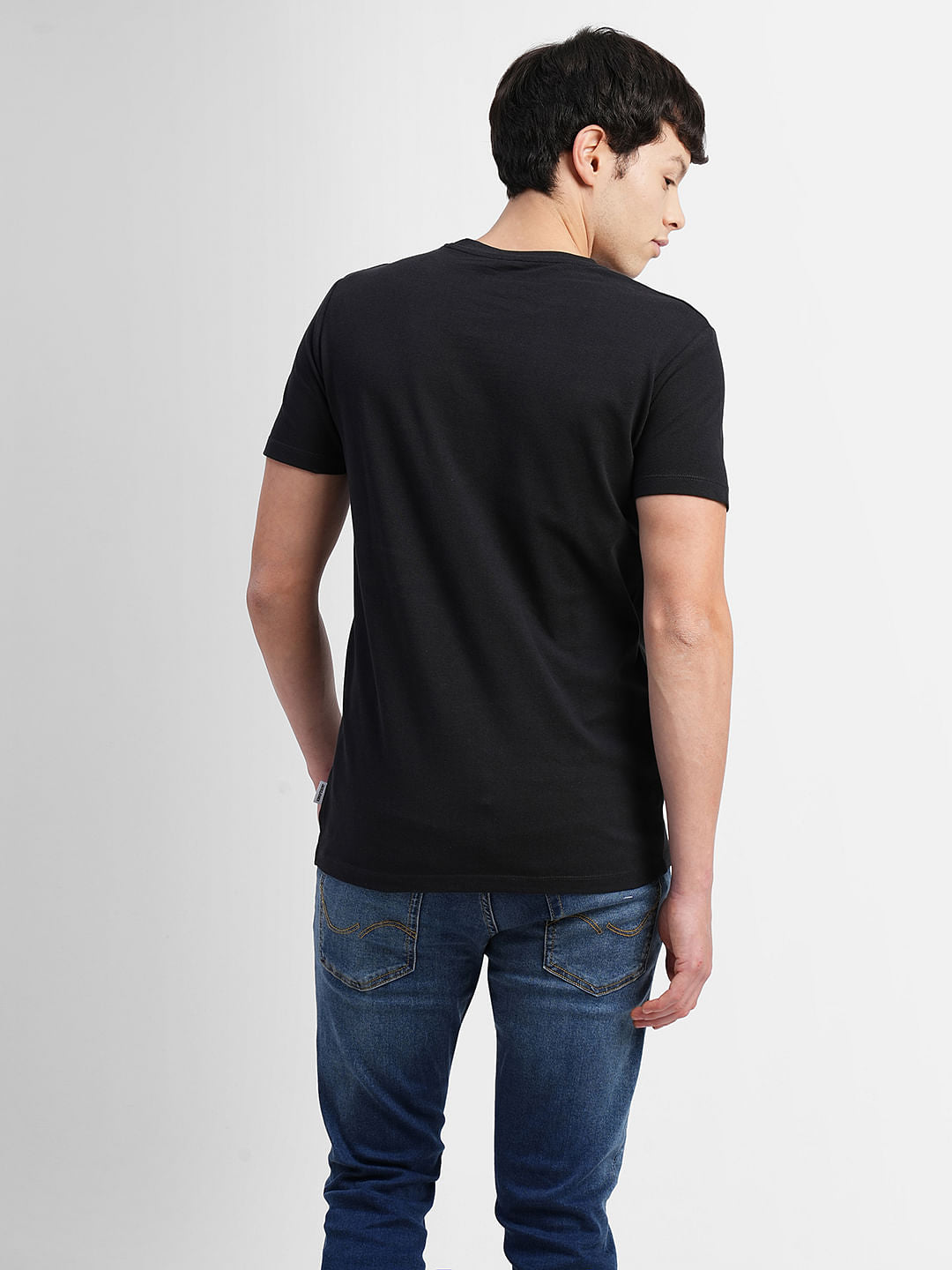 Black Logo Print Crew Neck T-shirt