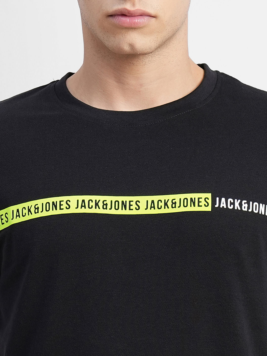 Black Logo Print Crew Neck T-shirt