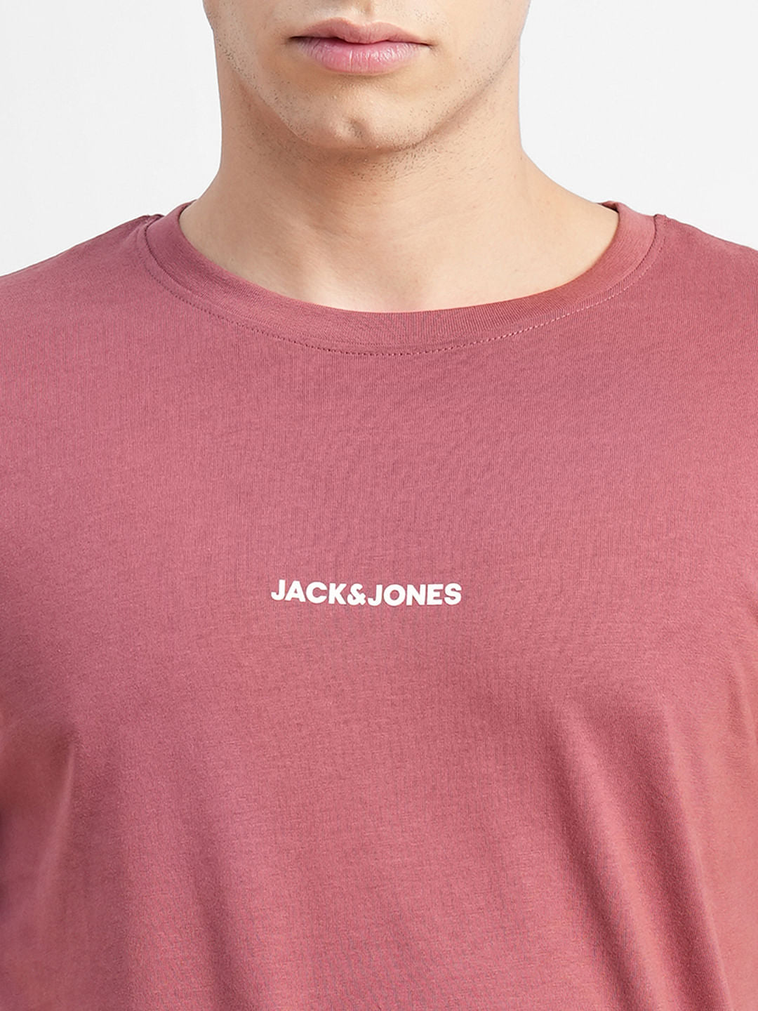 Red Logo Text Print Crew Neck T-shirt