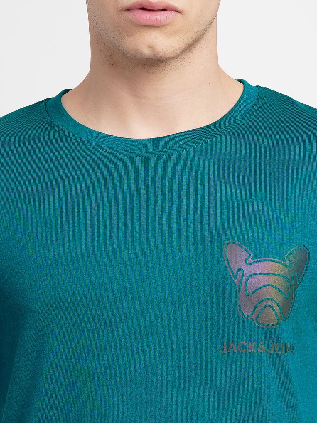 Green Logo Print Crew Neck T-shirt