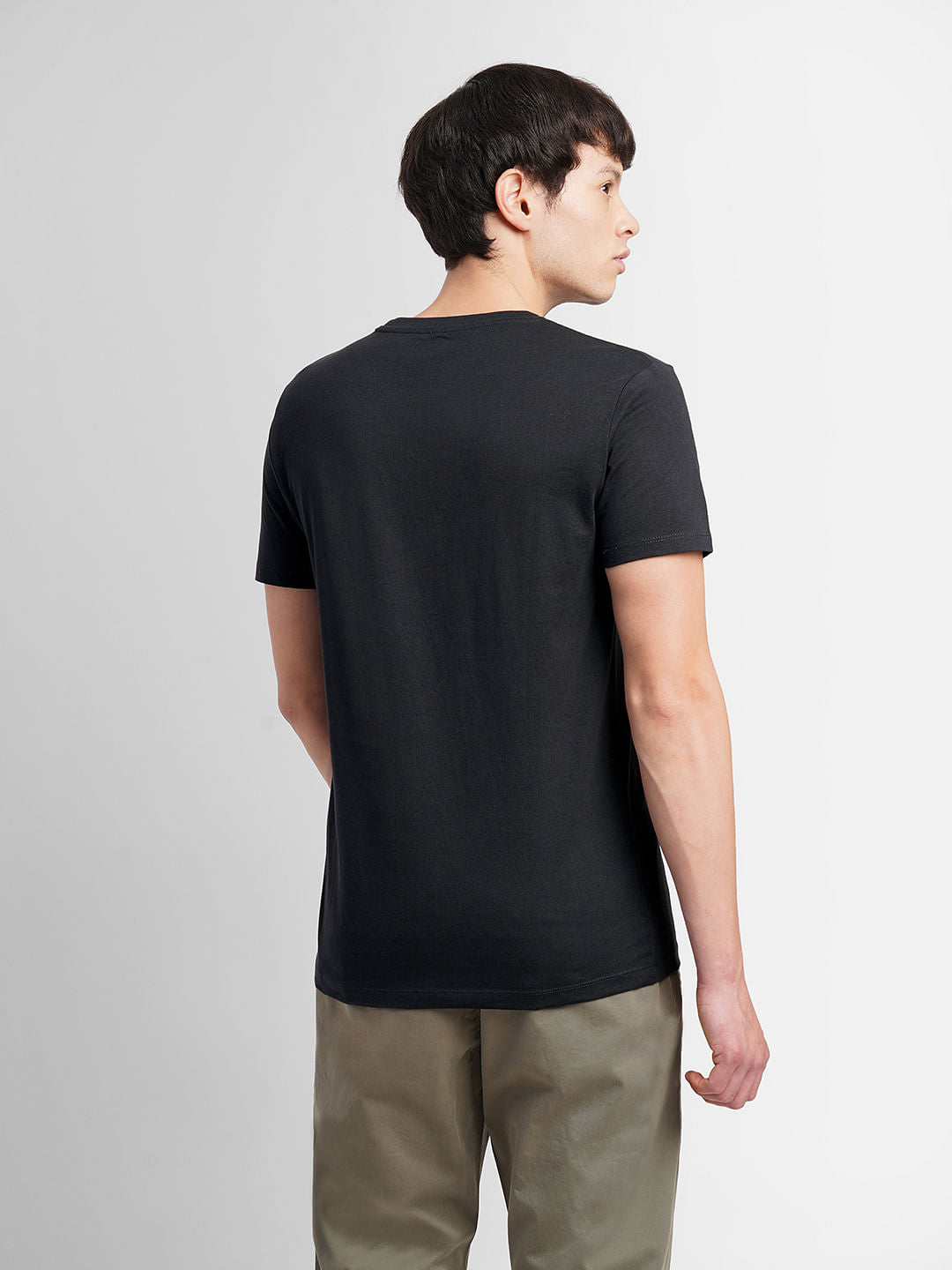 Black Logo Print Crew Neck T-shirt
