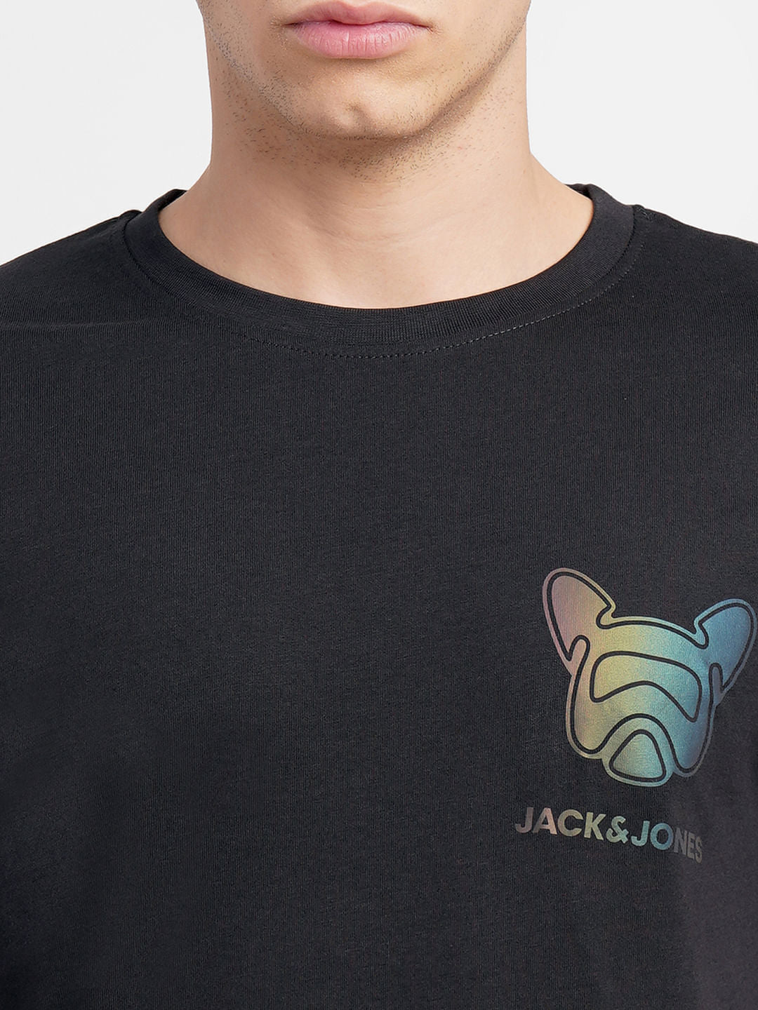 Black Logo Print Crew Neck T-shirt