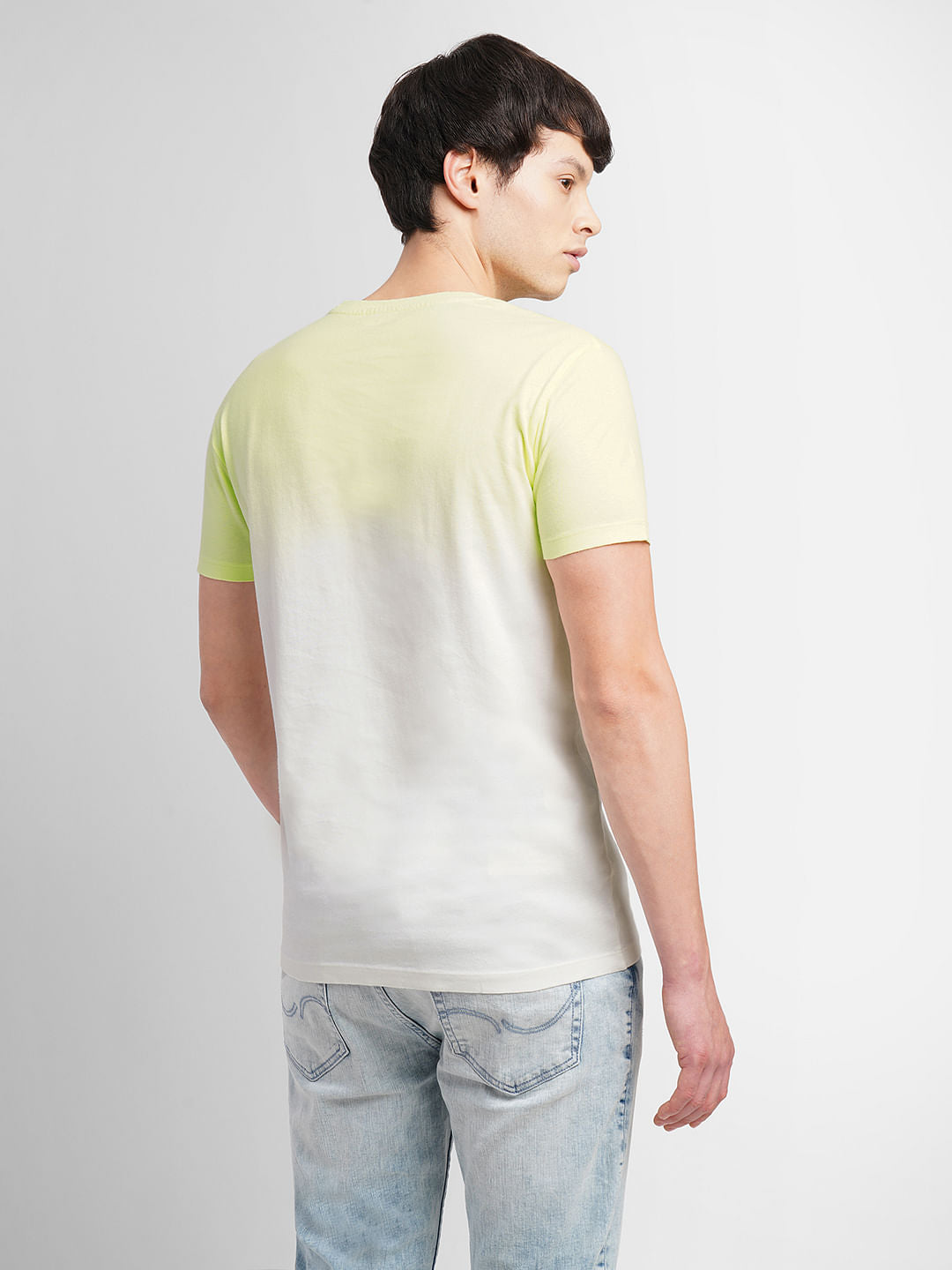 Lime Colourblocked Crew Neck T-shirt