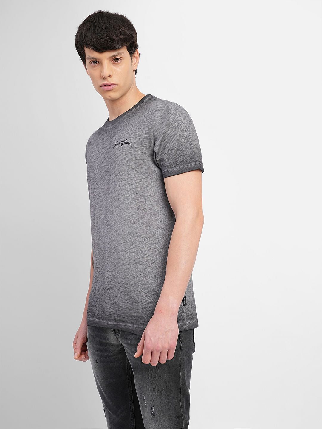 Grey Washed Crew Neck T-shirt
