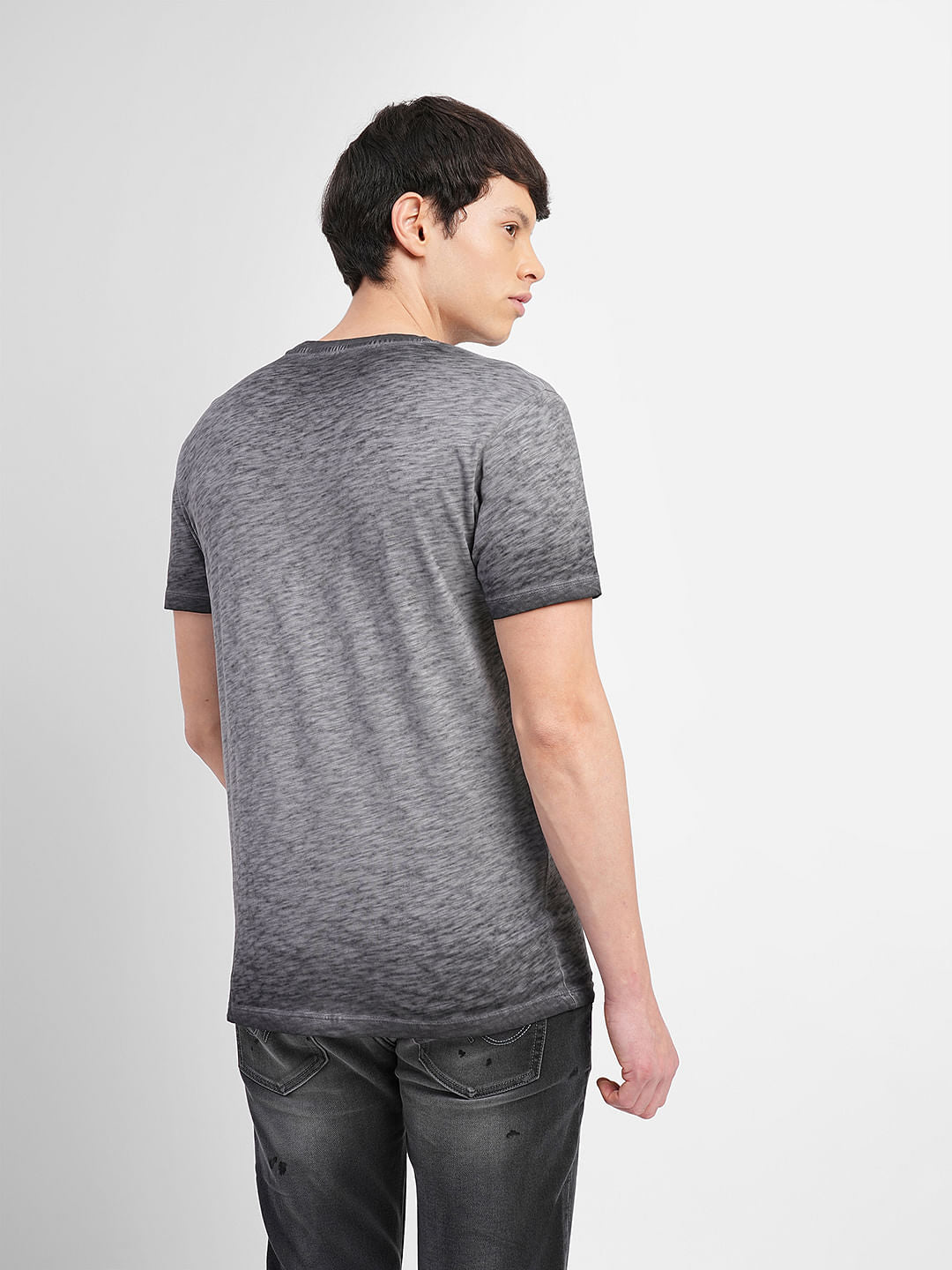 Grey Washed Crew Neck T-shirt