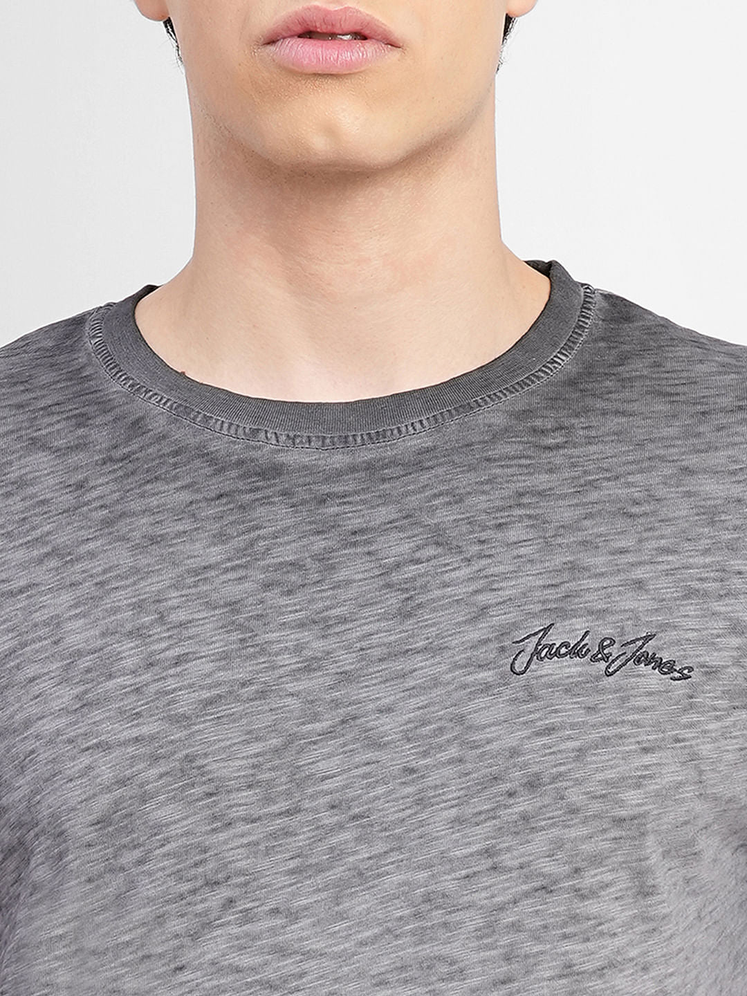 Grey Washed Crew Neck T-shirt