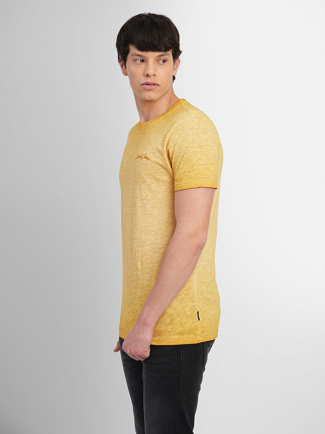 Brown Washed Crew Neck T-shirt
