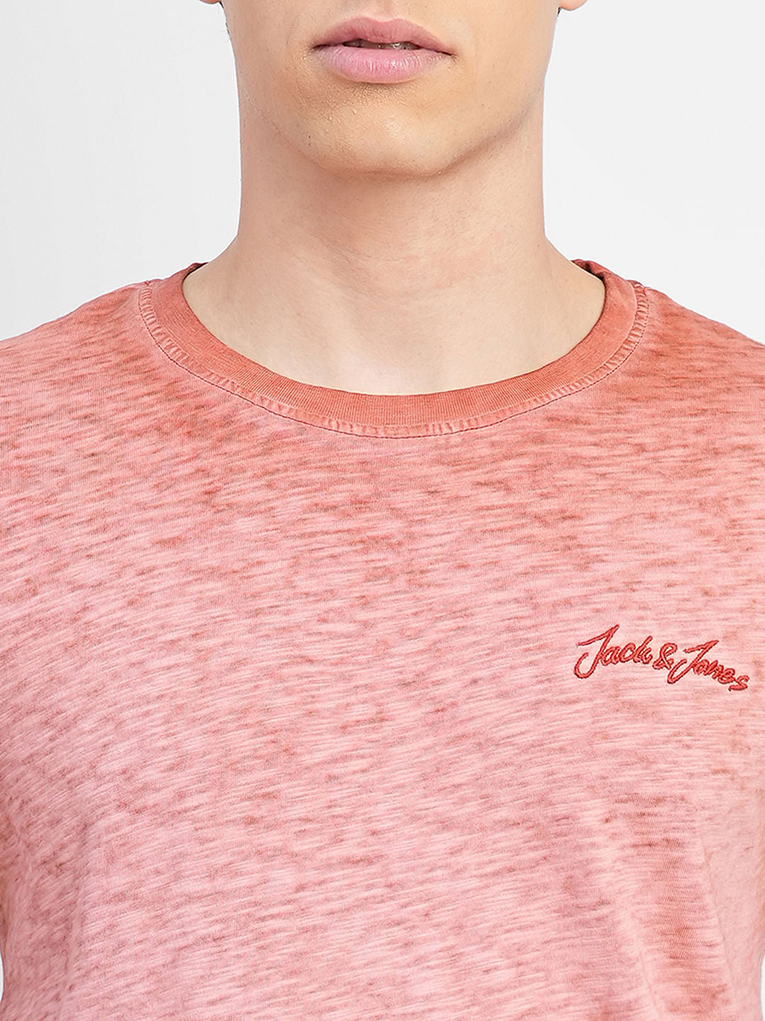 Red Washed Crew Neck T-shirt