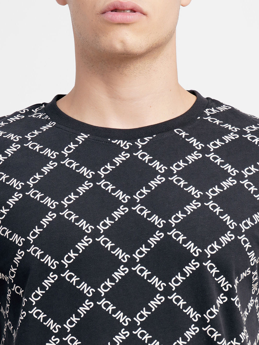 Black Logo Print Crew Neck T-shirt