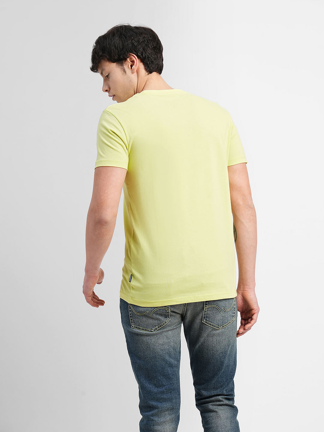 Green Typographic Logo Print Crew Neck T-shirt