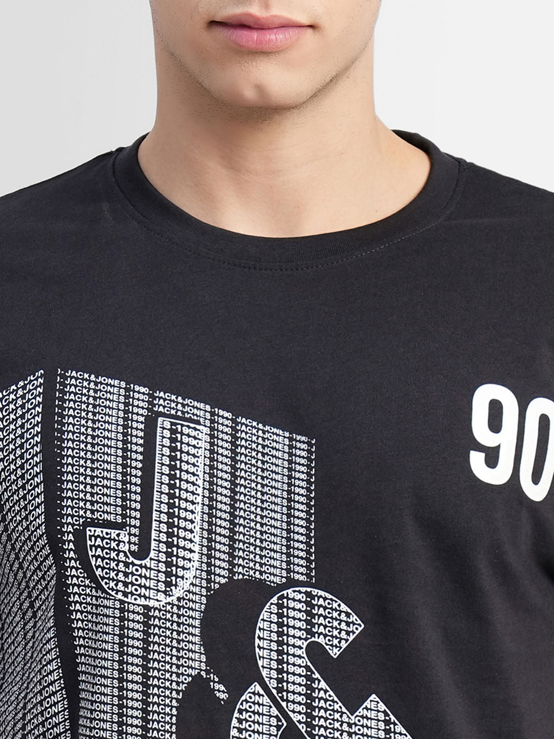 Black Graphic Print Crew Neck T-shirt