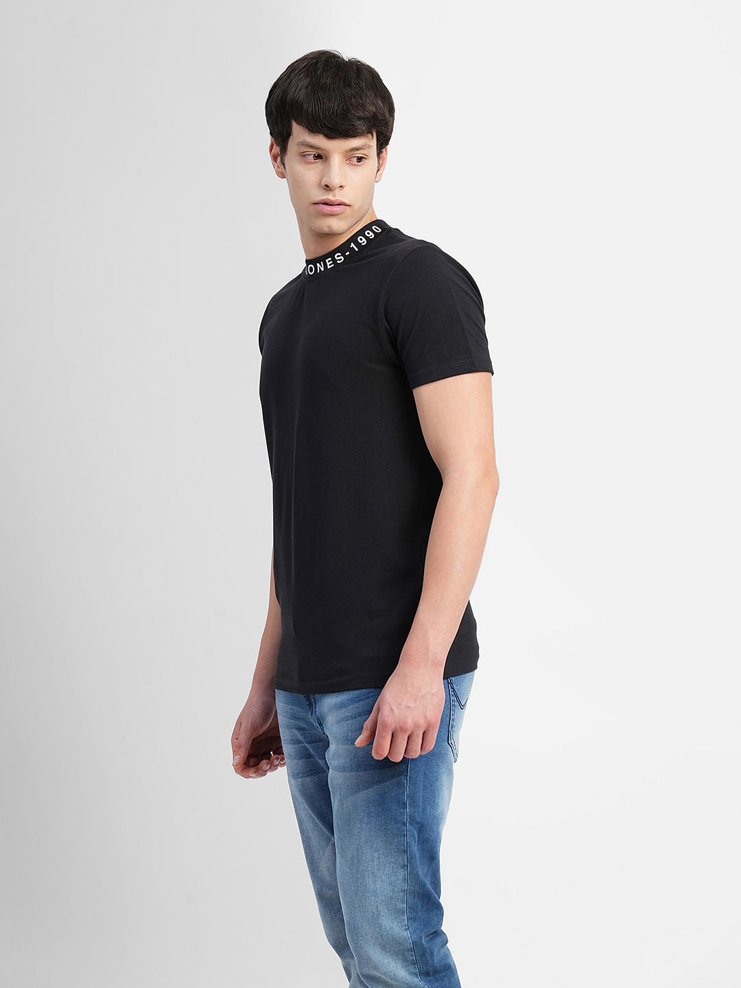 Black Logo Print Crew Neck T-shirt