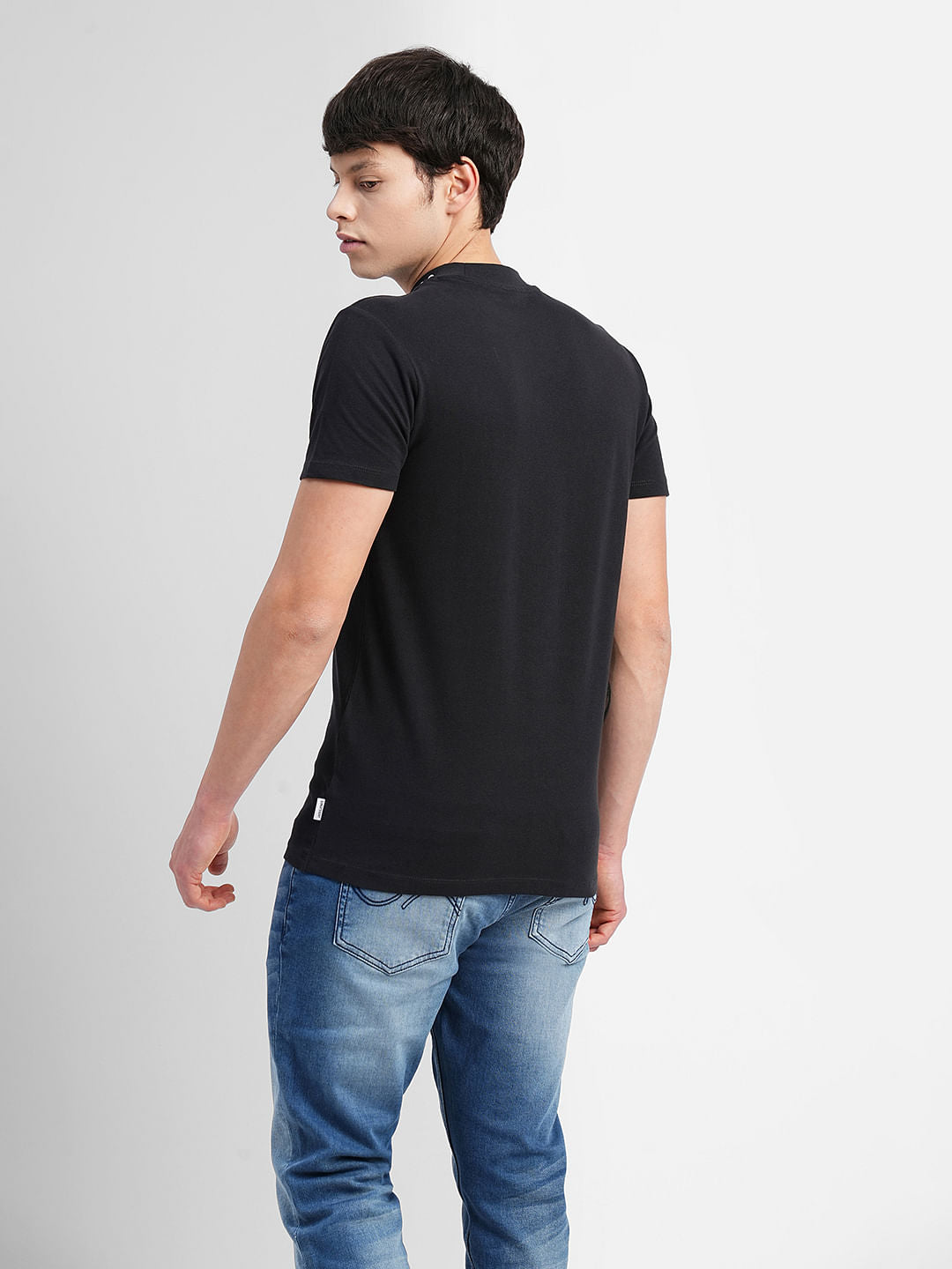 Black Logo Print Crew Neck T-shirt