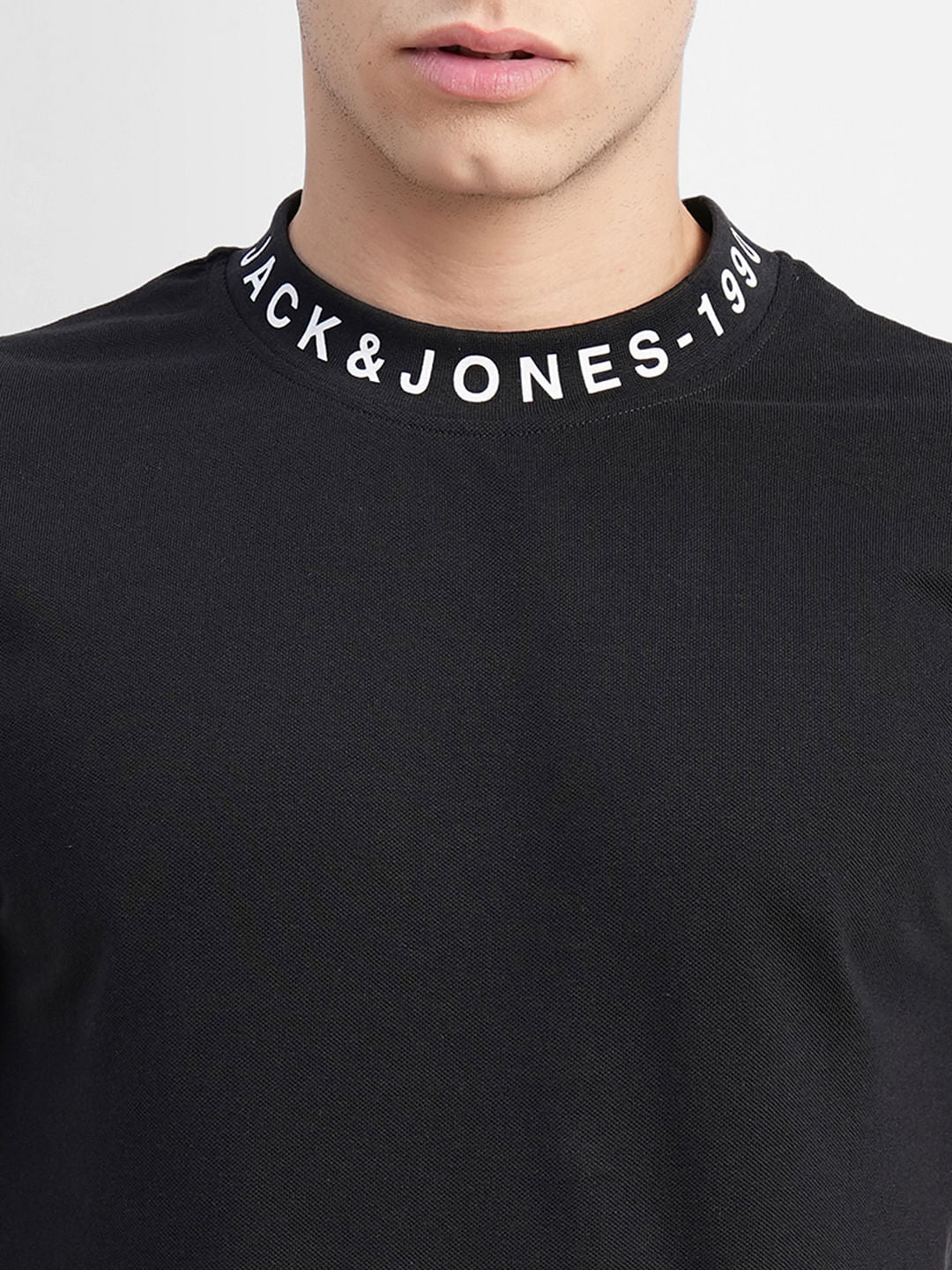 Black Logo Print Crew Neck T-shirt
