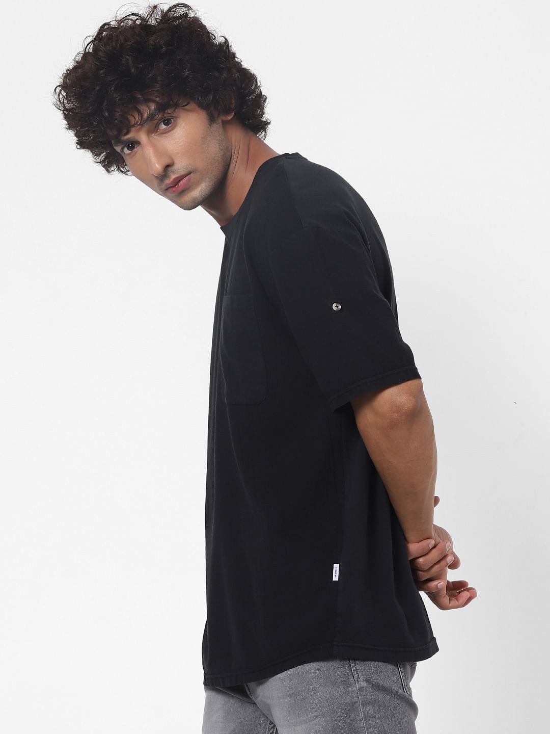 Black Oversized Crew Neck T-shirt