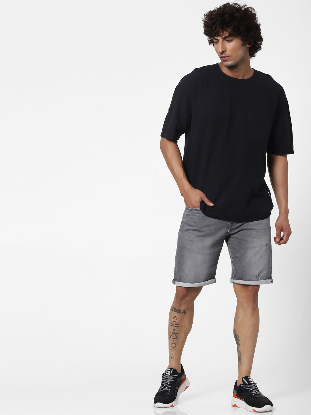 Black Oversized Crew Neck T-shirt
