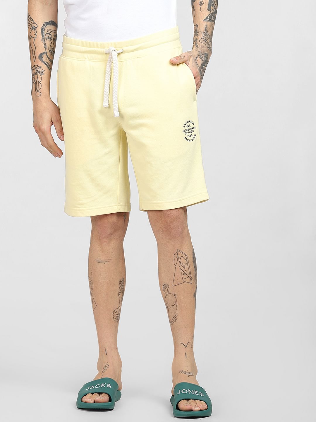 Yellow Low Rise Sweatshorts