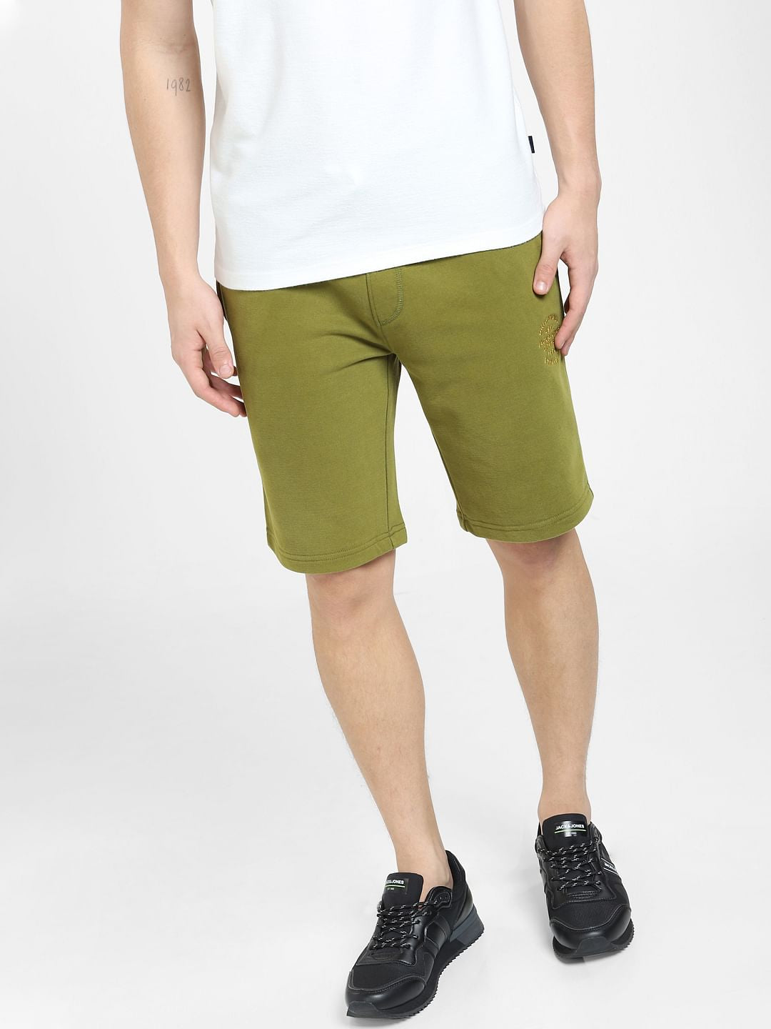 Green Mid Rise Sweatshorts