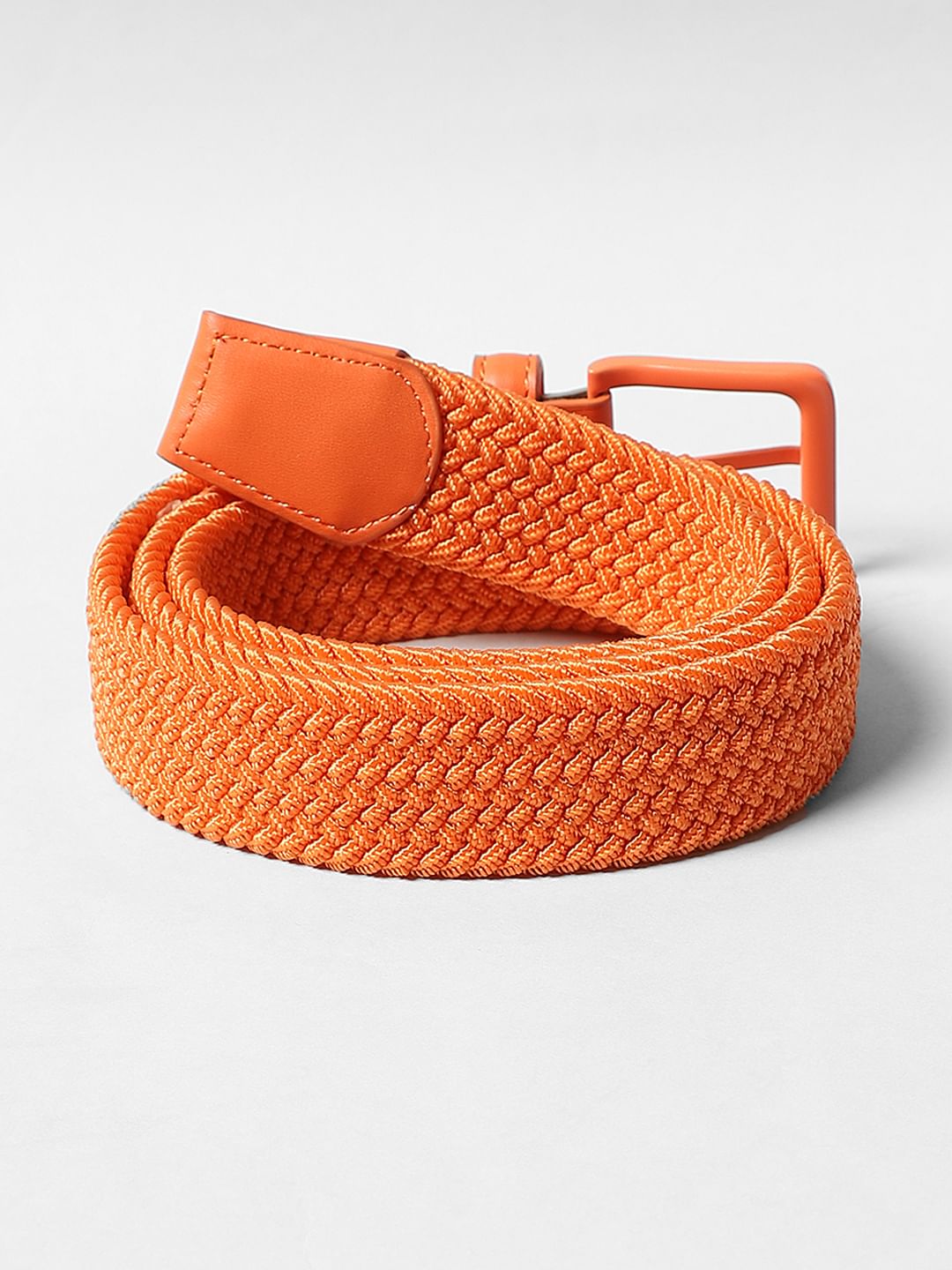 Orange Woven Waist Belt