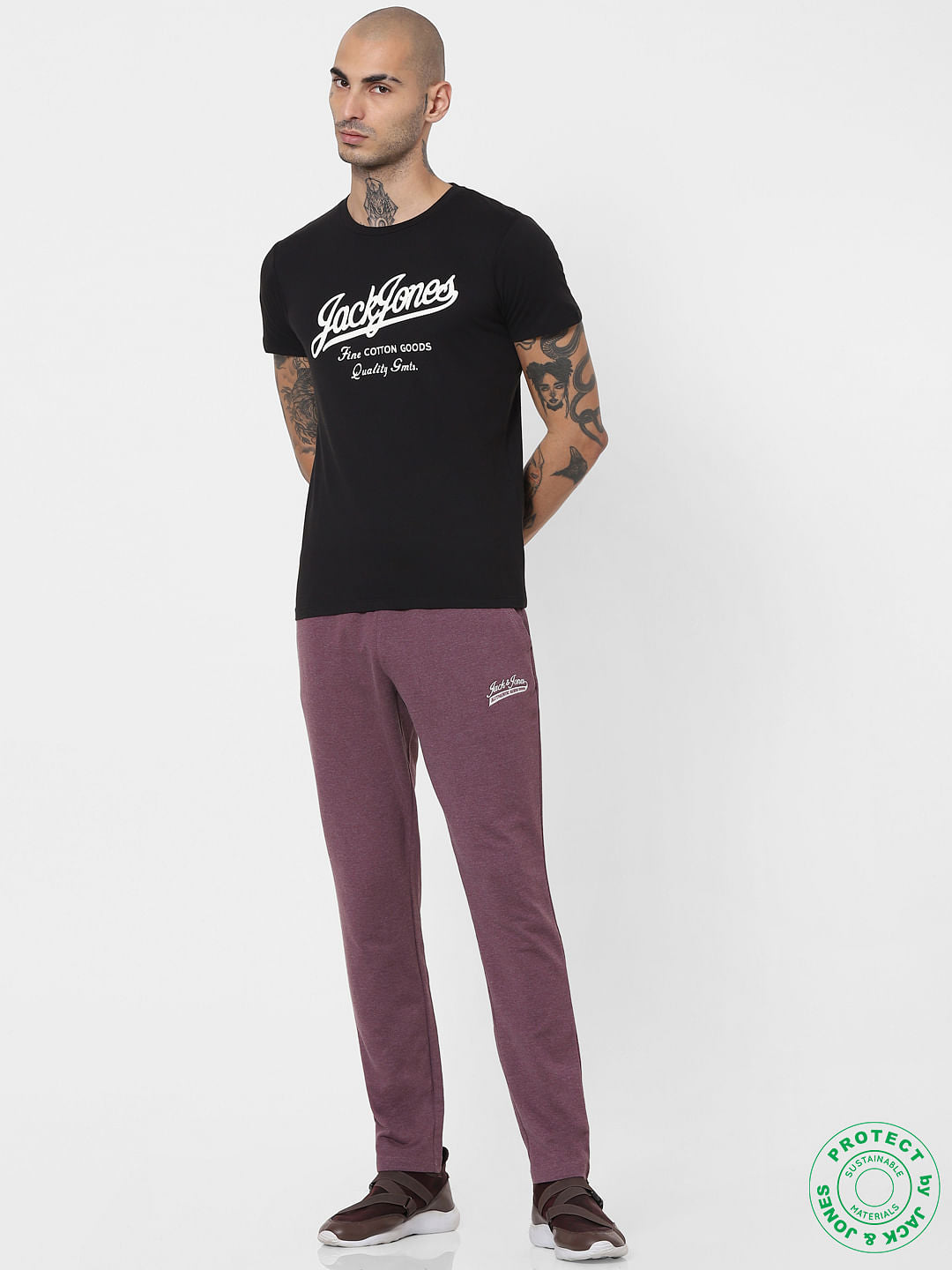 Black Logo Print Crew Neck T-shirt