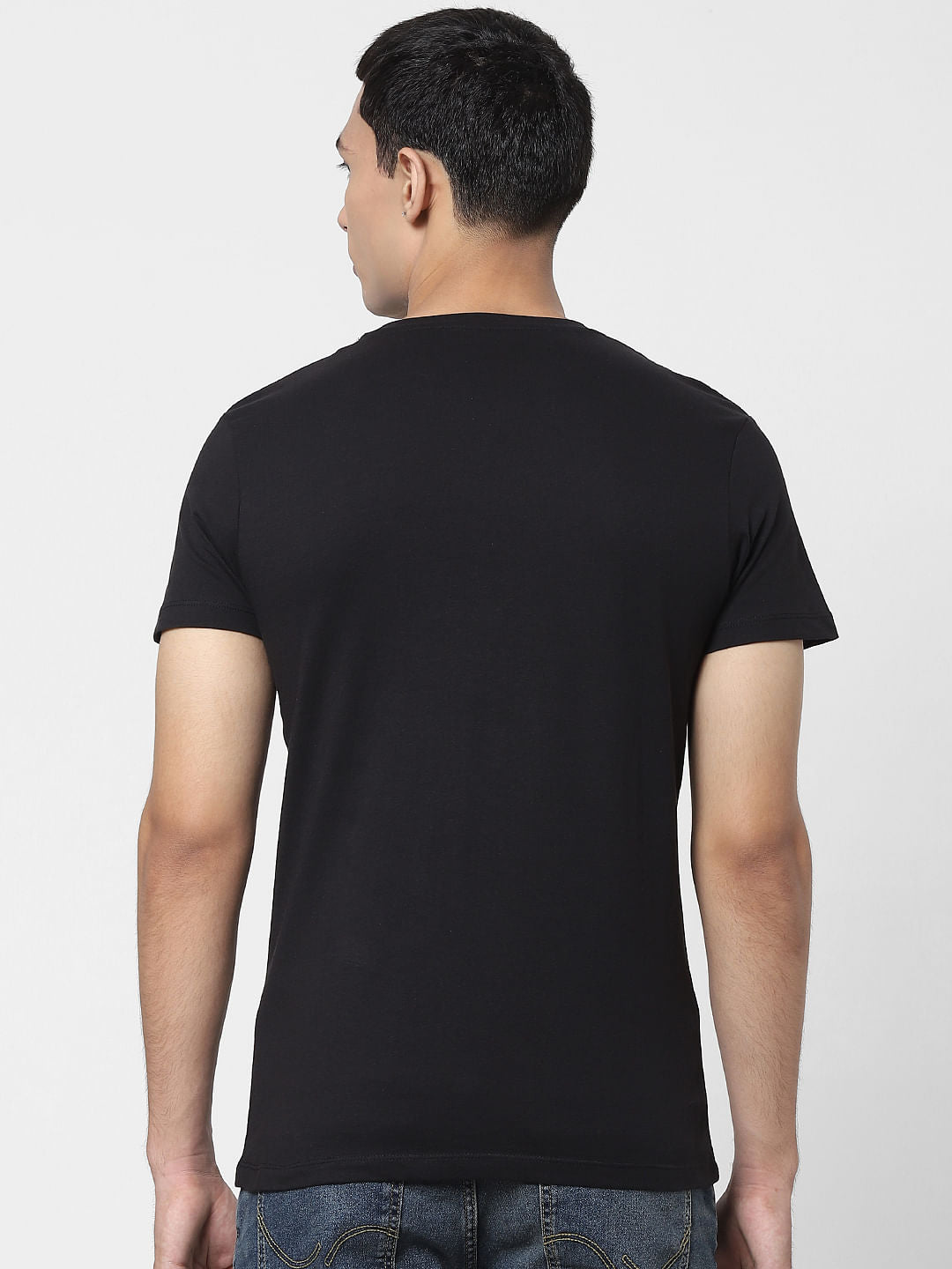 Black Logo Print Crew Neck T-shirt