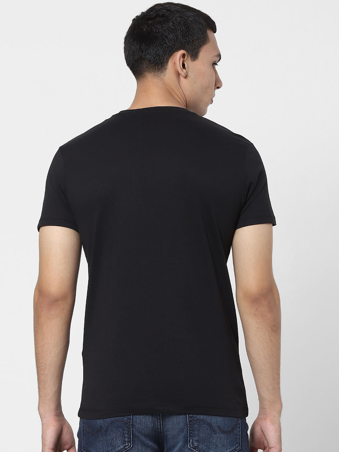Black Logo Print Crew Neck T-shirt