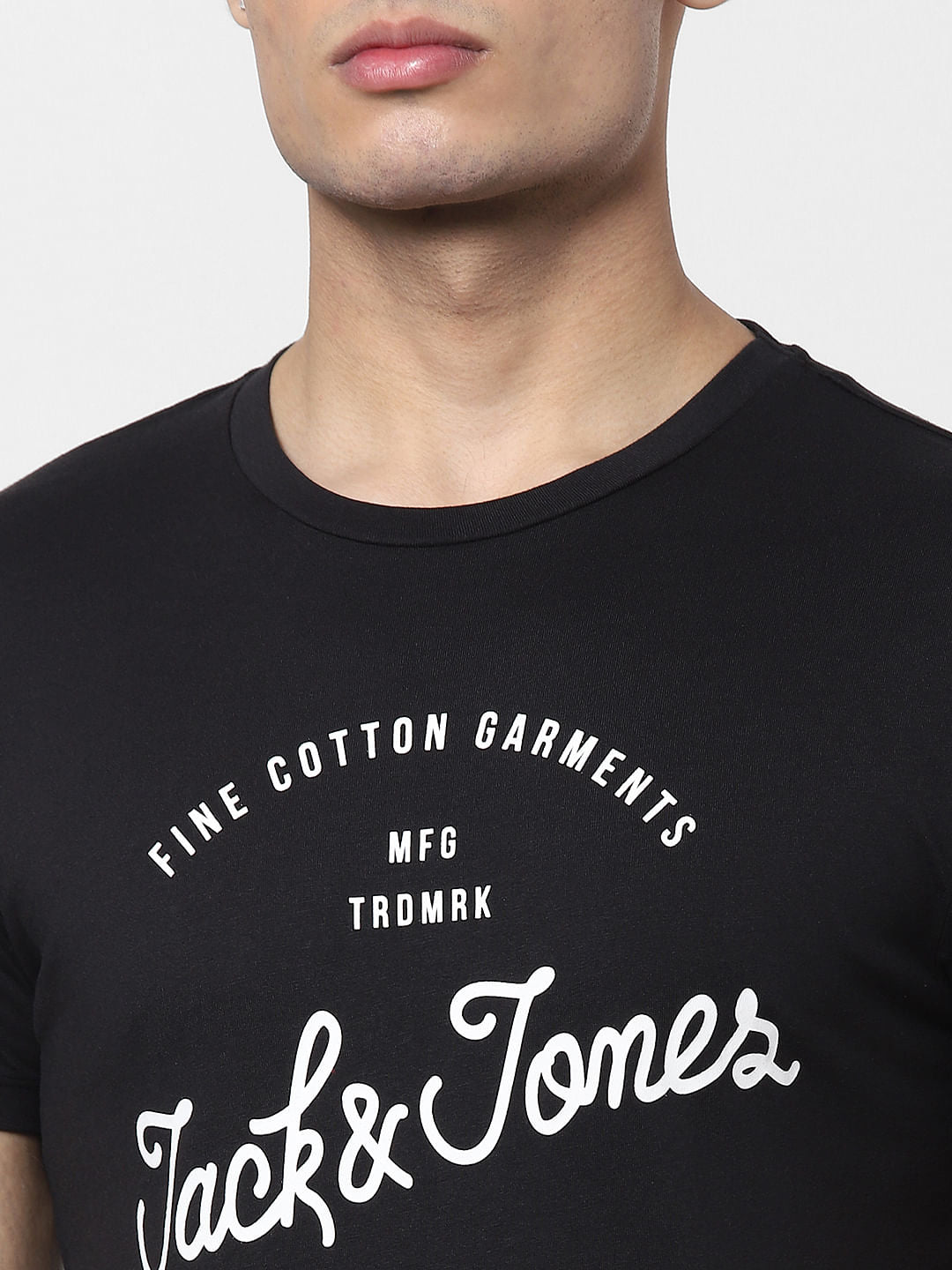 Black Logo Print Crew Neck T-shirt