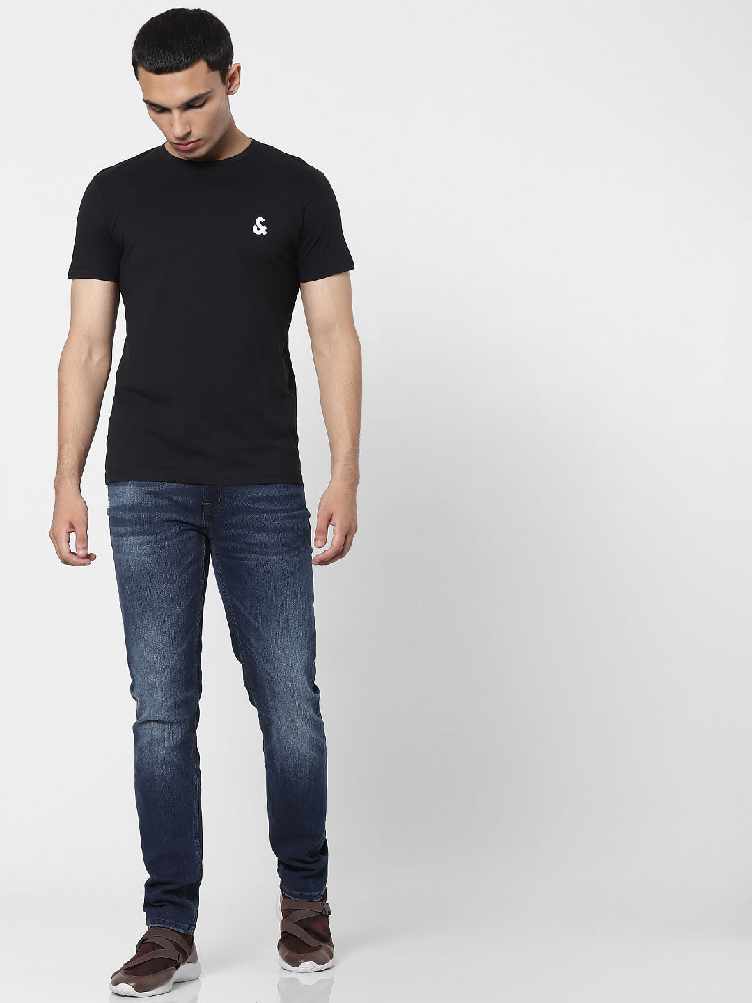 Black Crew Neck T-shirt Online in India - Flat 20% Off