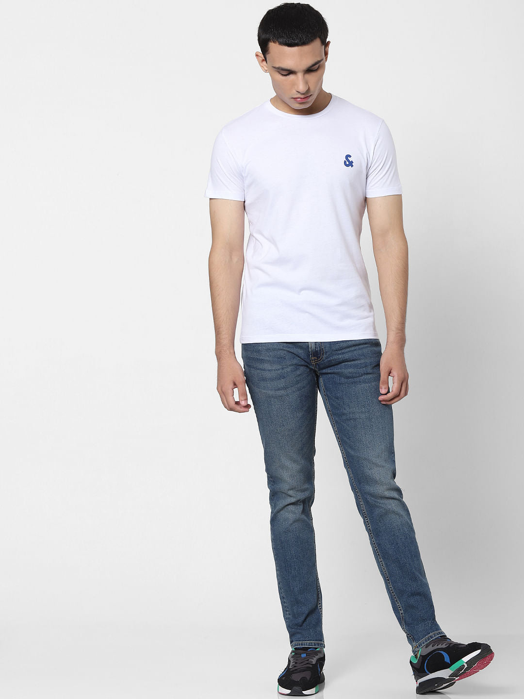 White Crew Neck T-shirt Online in India - Flat 20% Off