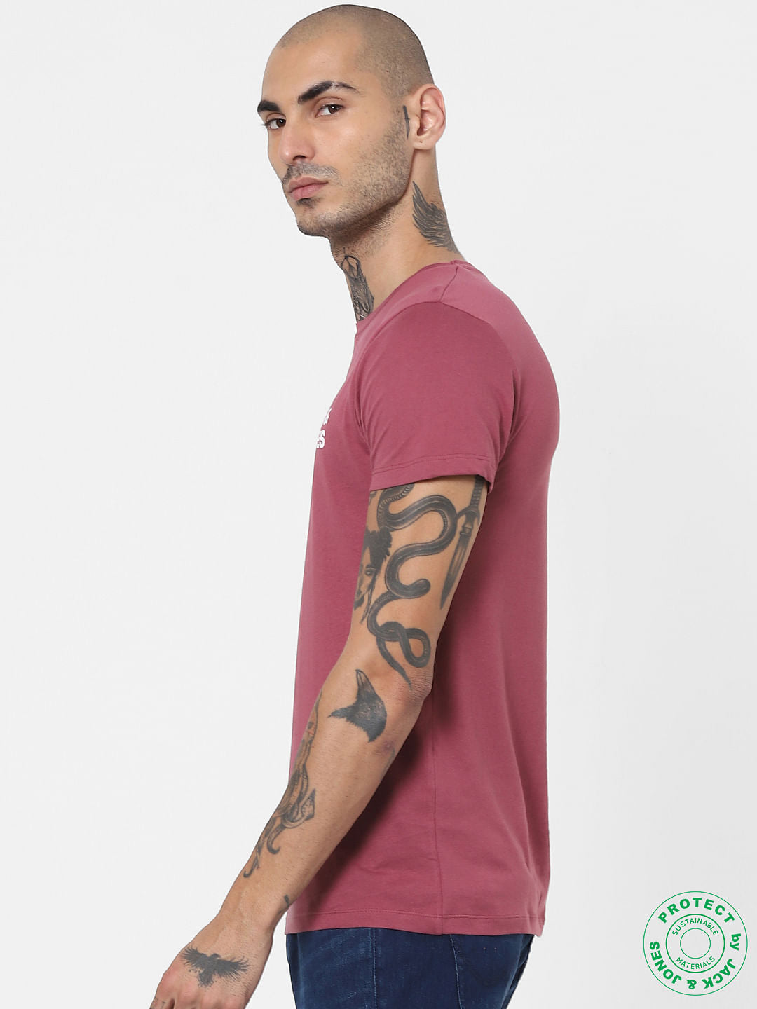 Red Logo Print Crew Neck T-shirt