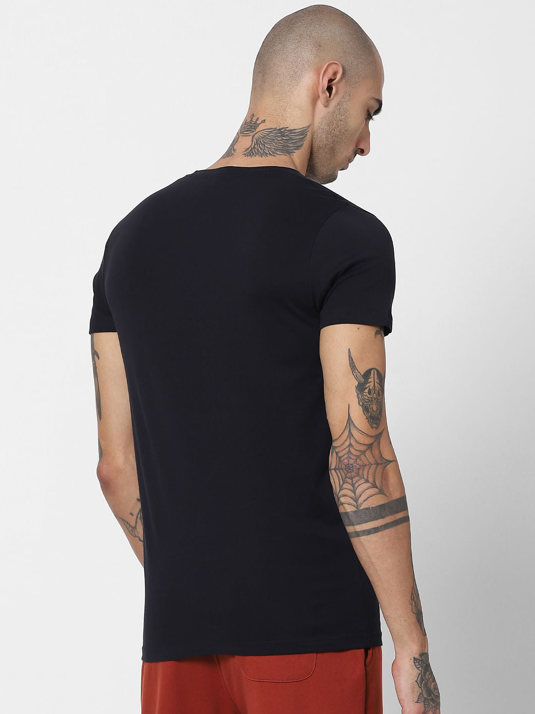 Black Logo Print Crew Neck T-shirt